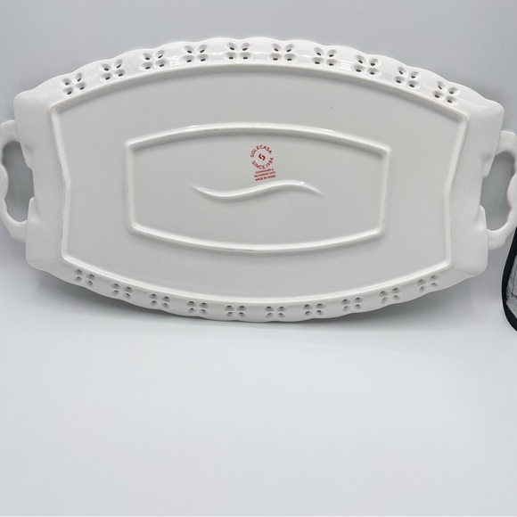 Solecasa  Old Country Roses Basket Ceramic Floral Oval Tray with Handles - Picture 5 of 8